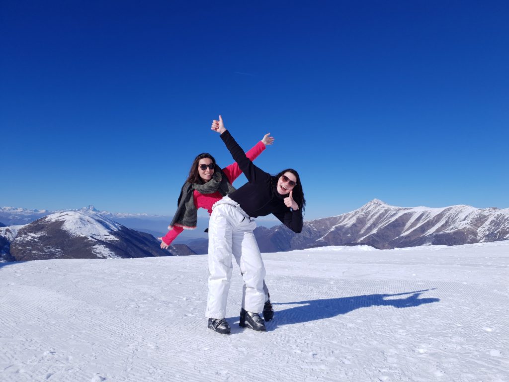 Moments ski dans le Piémont
